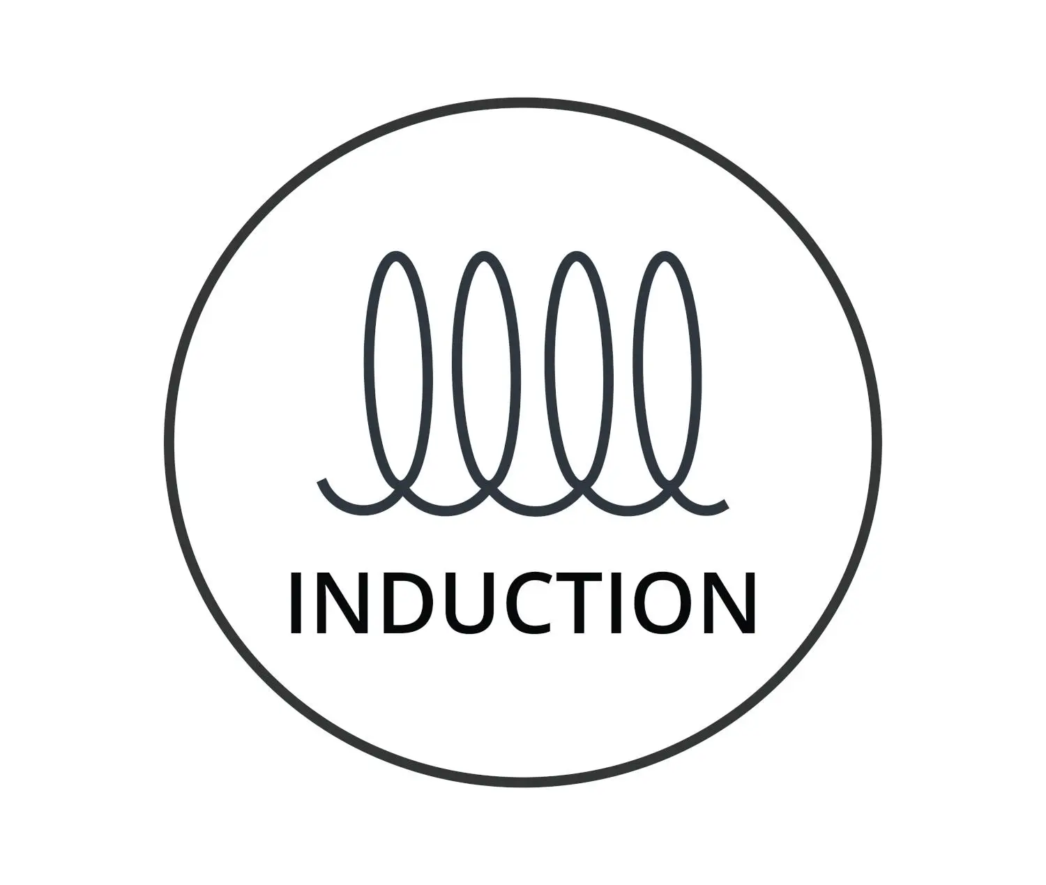 Symbol: Odpowiednie do indukcji, okrąg otaczający spiralę