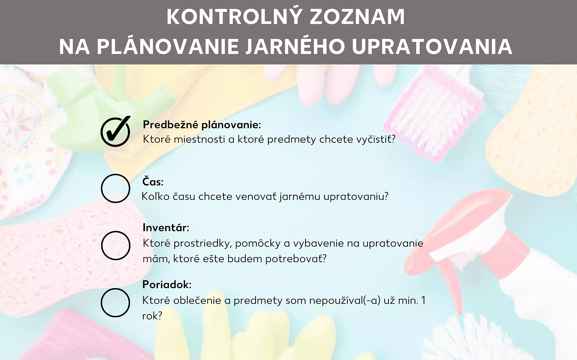 Kontrolný zoznam jarného upratovania
