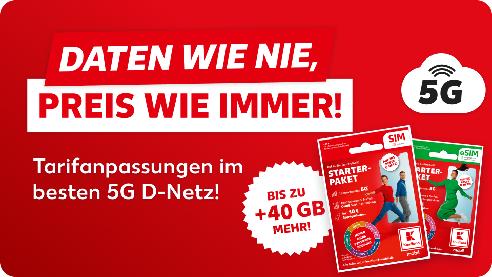 Werbung: Kaufland mobil mit 5G und ohne Vertragsbindung
