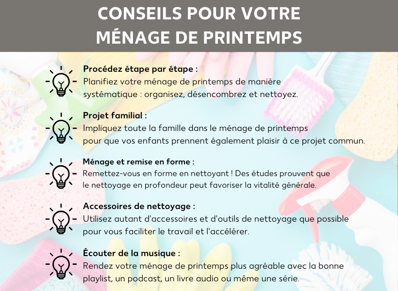 Conseils pour le nettoyage de printemps