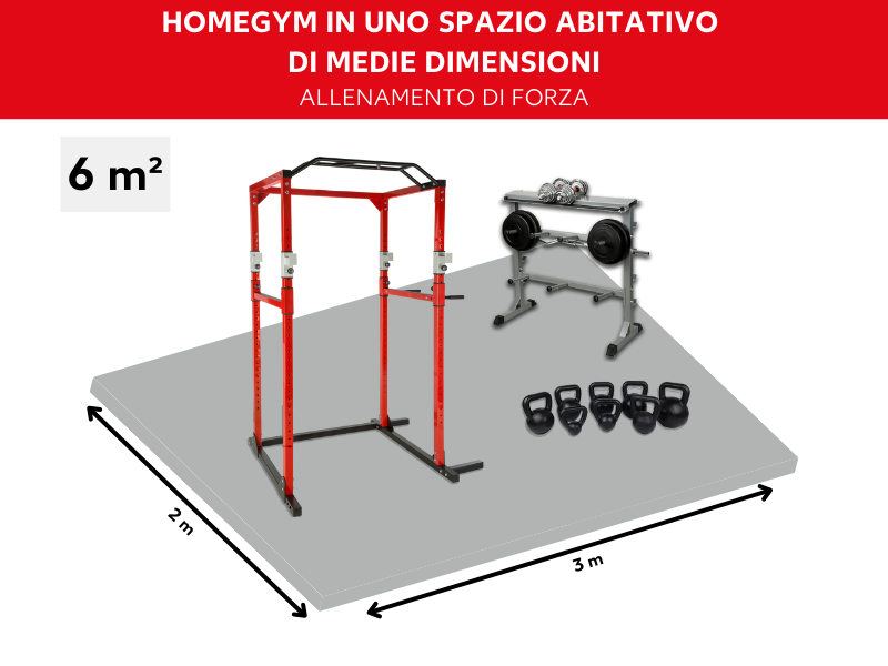 Arredare una palestra in casa per sollevamento pesi in spazi medio-grandi