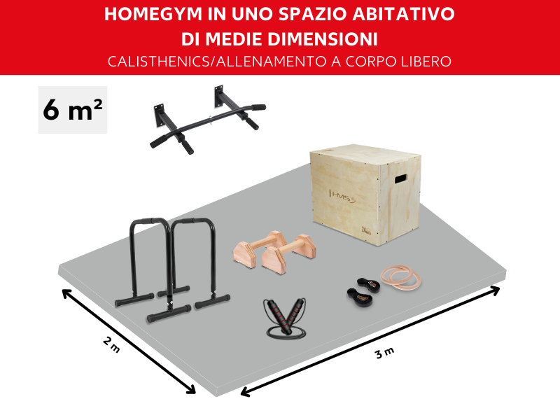 Arredare una palestra in casa per callistenia in spazi medio-grandi
