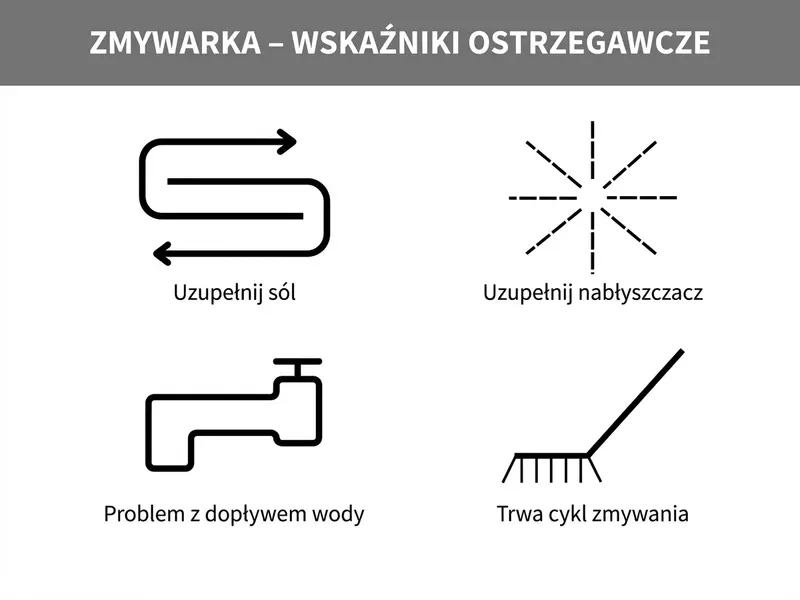 Grafika – symbole zmywarki