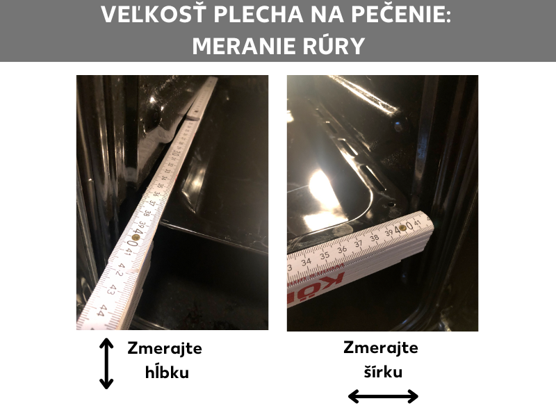 Veľkosť plechu na pečenie: meranie rúry