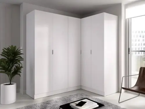 Weißer Eckschrank