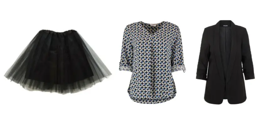 Outfit mit Bluse und Blazer