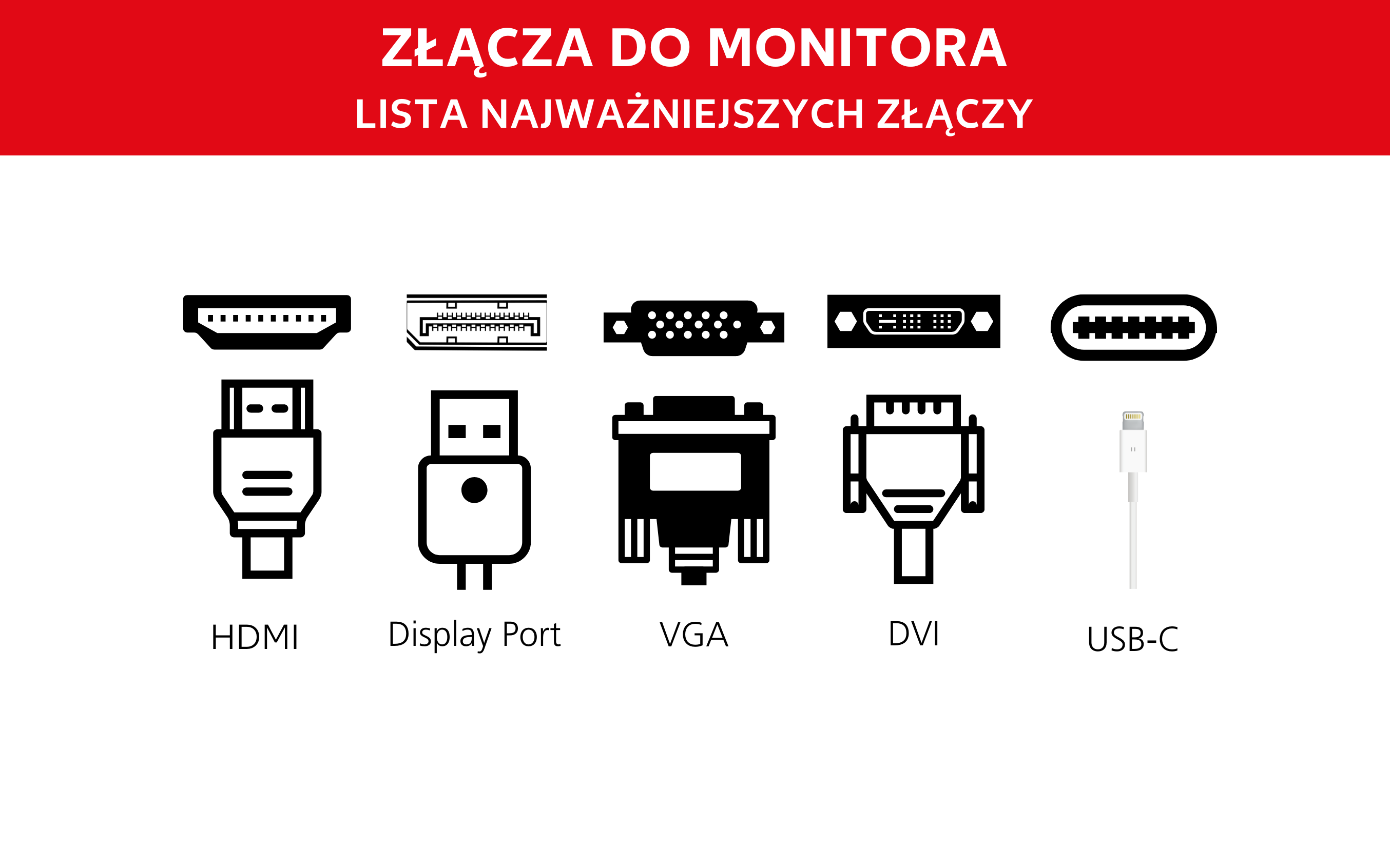 Grafika złączy monitora