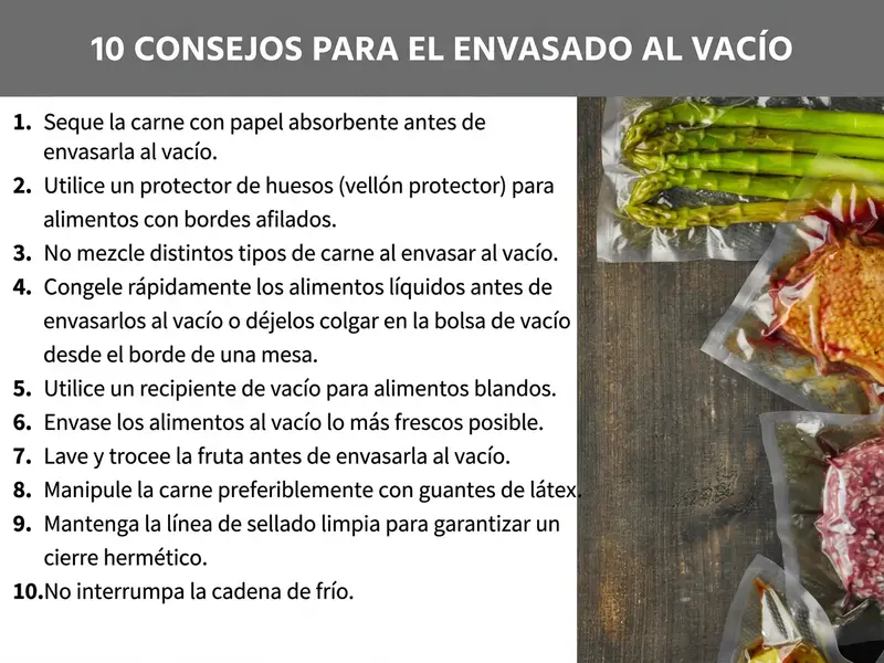 10 consejos para el envasado al vacío