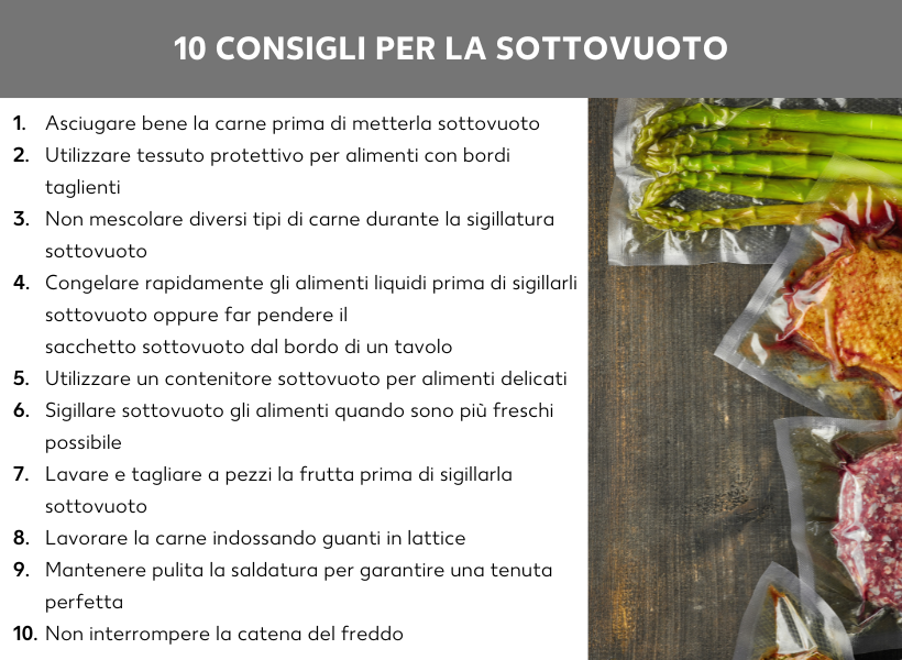 10 consigli per il sottovuoto