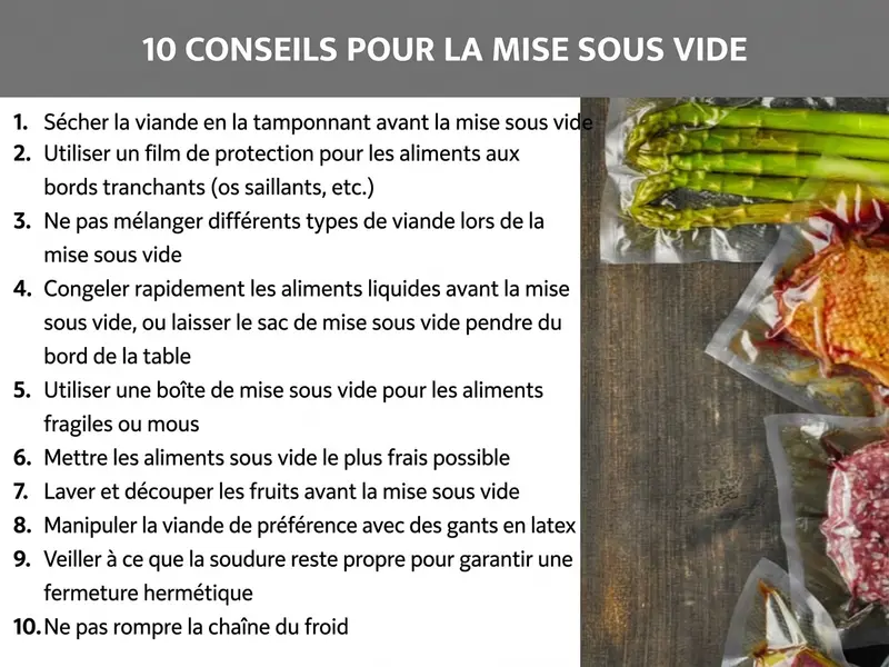 10 conseils pour la mise sous vide