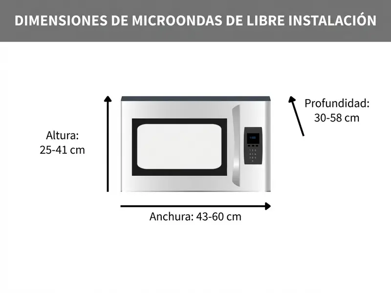 Medidas de los microondas de libre instalación