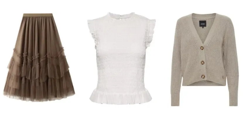 Outfit mit Cardigan und Top