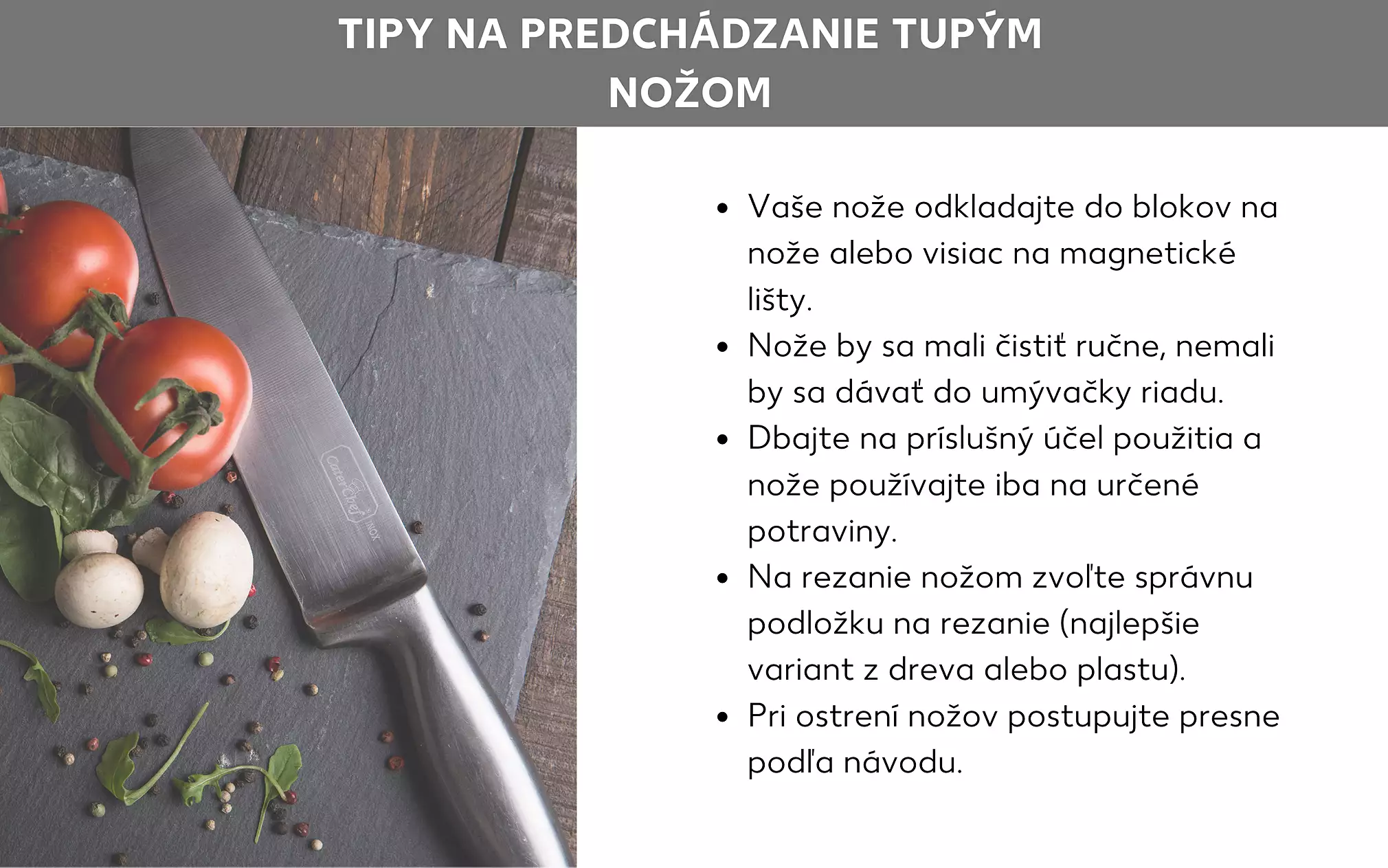 Tipy pre ostré nože