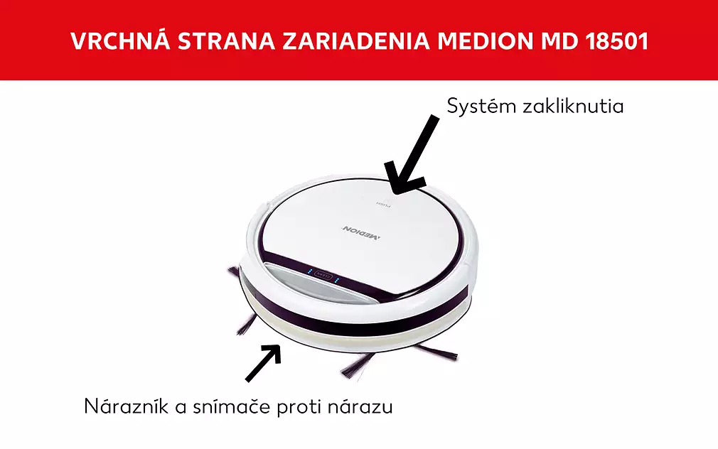 Vrchná časť robotického vysávača
