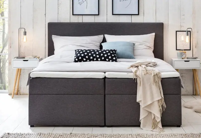 graues Boxspringbett