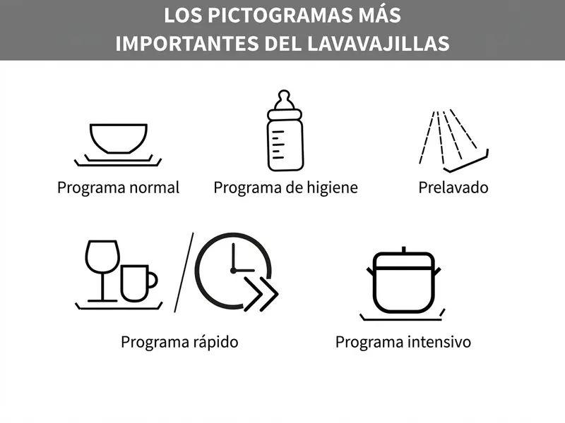 Gráfico de pictogramas del lavavajillas
