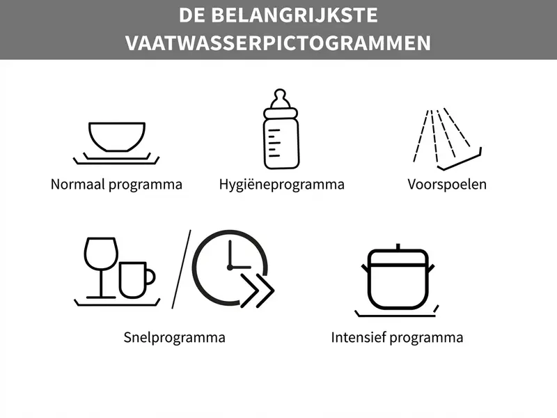Grafiek vaatwasserpictogrammen