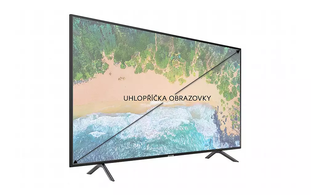 Zobrazení úhlopříčky televizní obrazovky