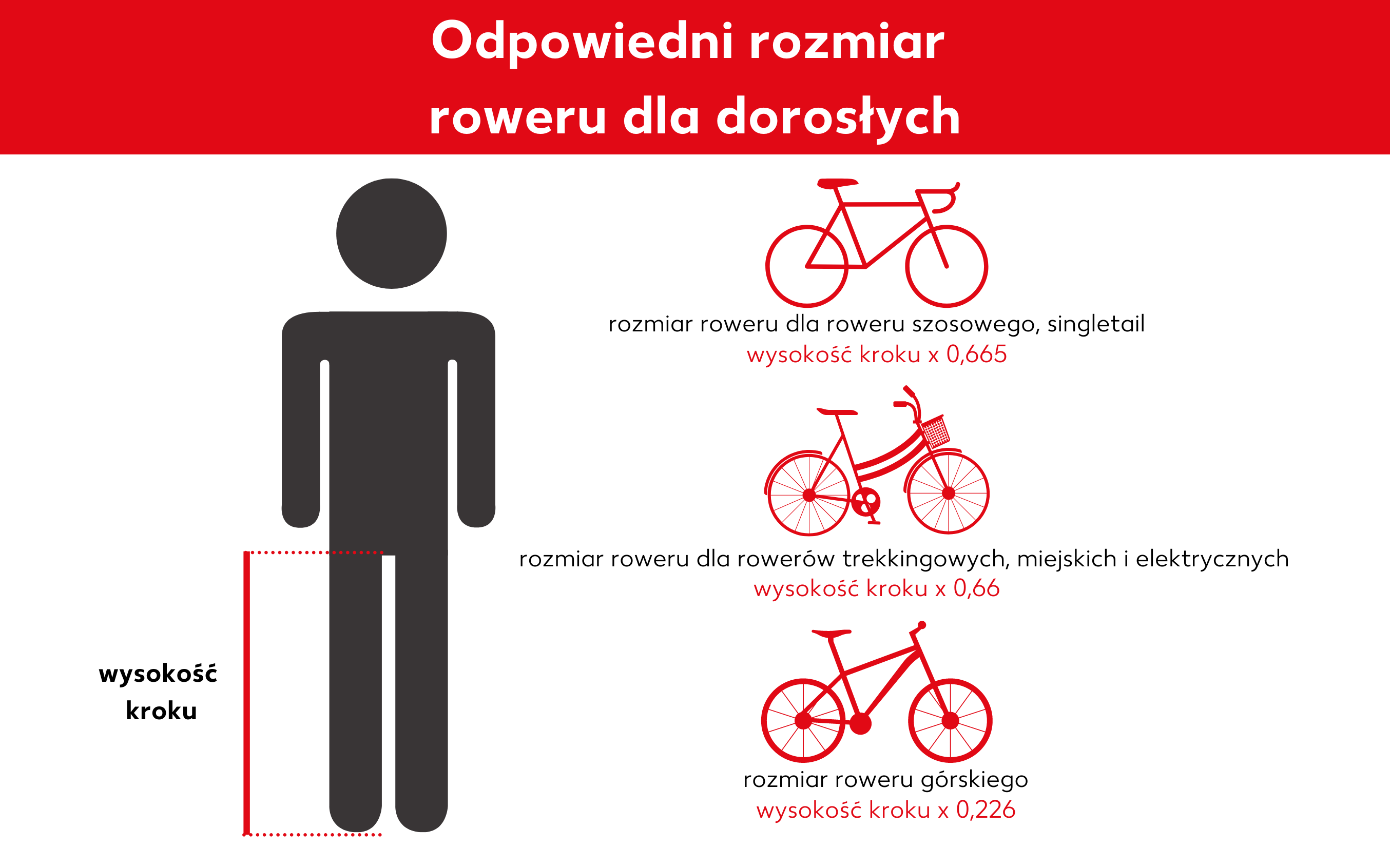 Wysokość kroku i rozmiar ramy roweru