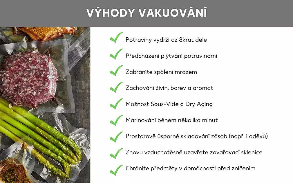 Výhody vakuování