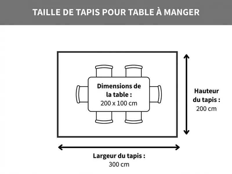 Taille de tapis pour table à manger