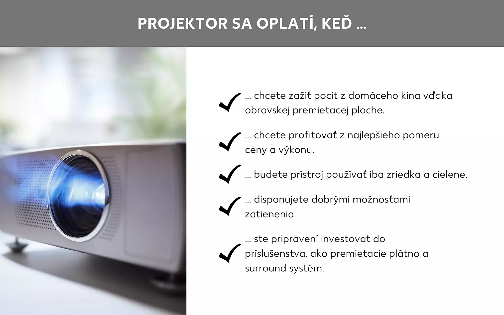 Výhody projektora