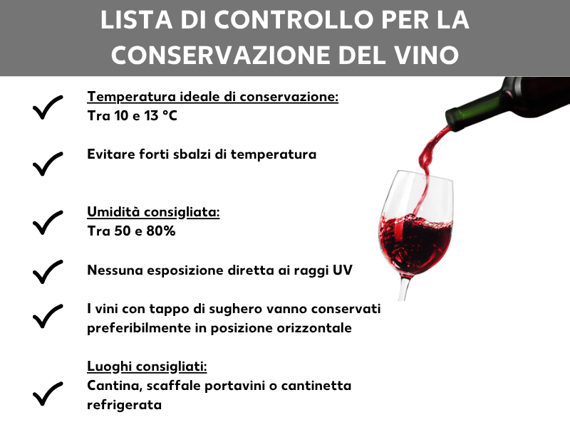 Checklist per la conservazione del vino
