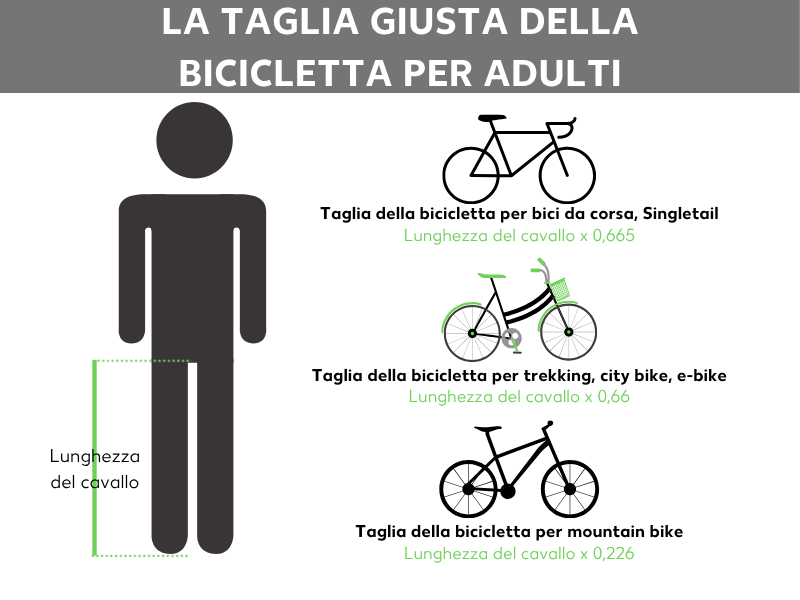 Altezza cavallo e dimensioni telaio bicicletta