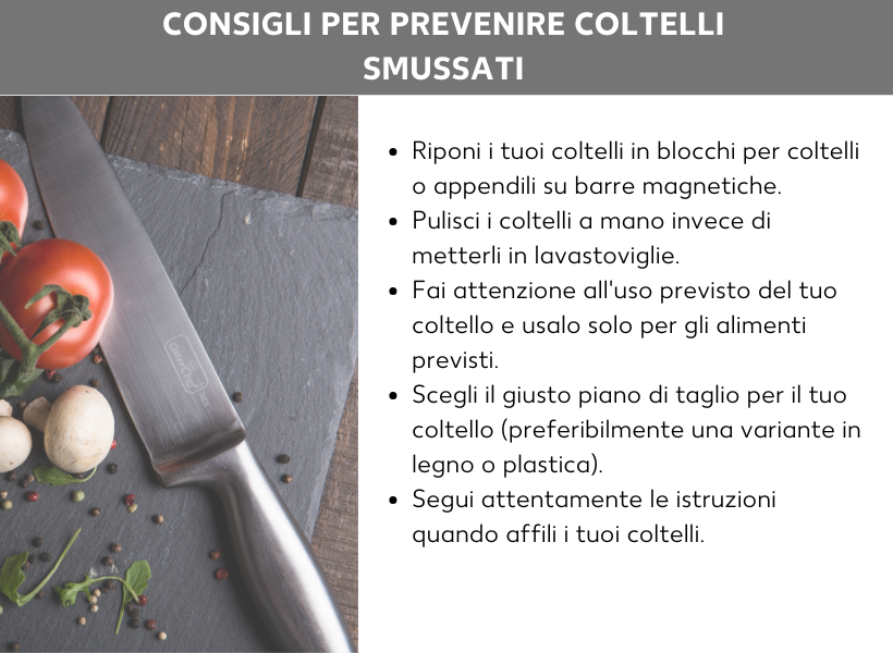Consigli per evitare che i coltelli si smussino