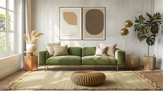Wohnzimmerteppich Zweisitzer-Sofa