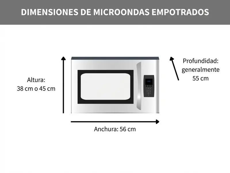 Medidas de los microondas encastrables