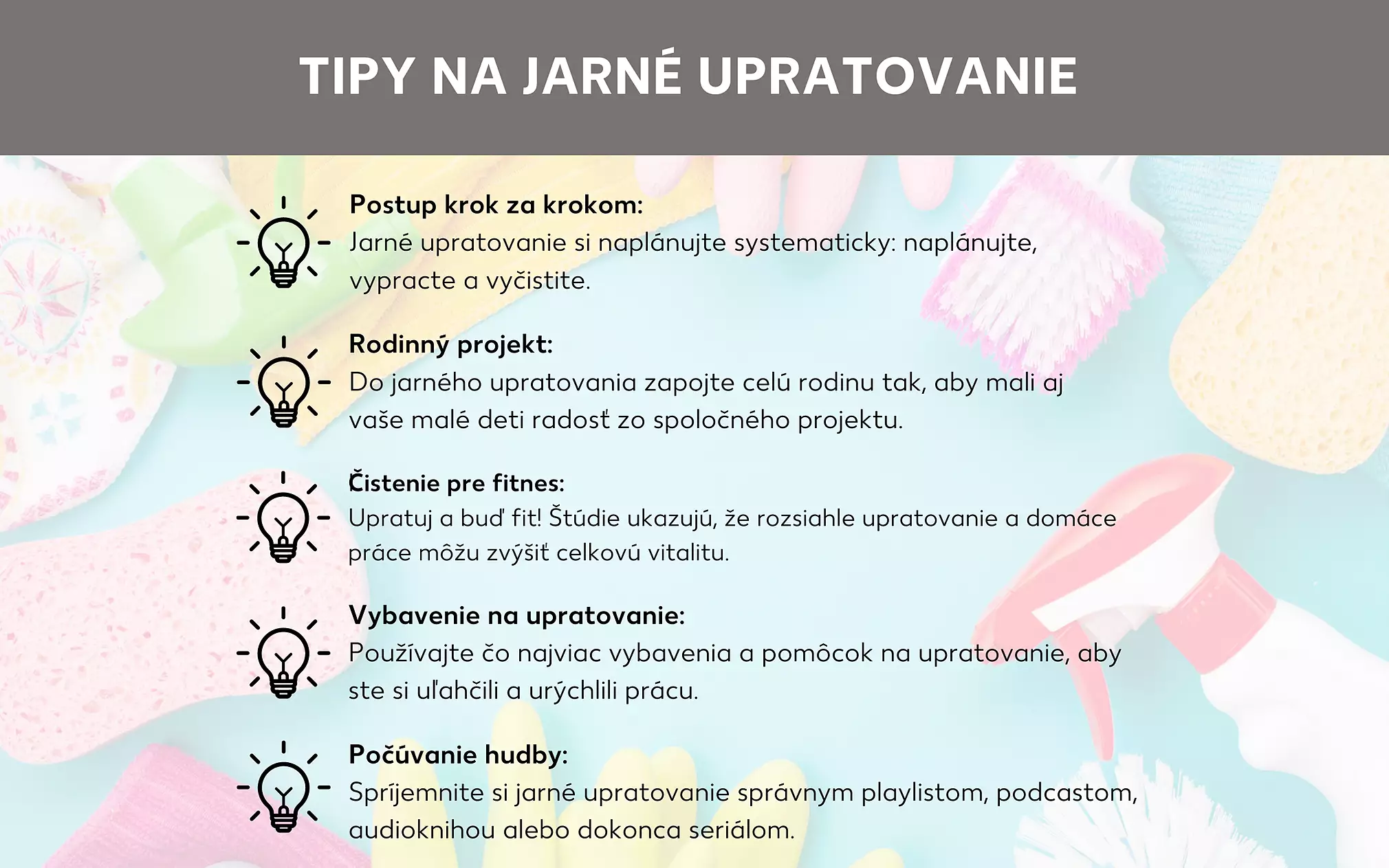 Prehľad tipov na jarné upratovanie