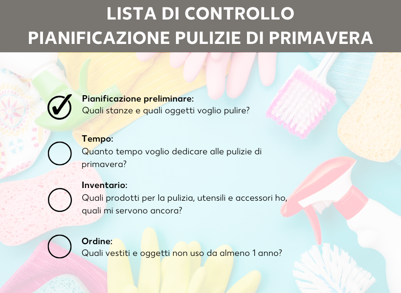 Checklist per pianificare le pulizie di primavera