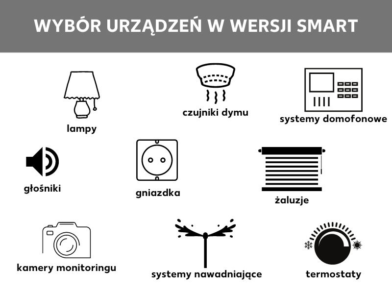 Grafika z przeglądem urządzeń smart