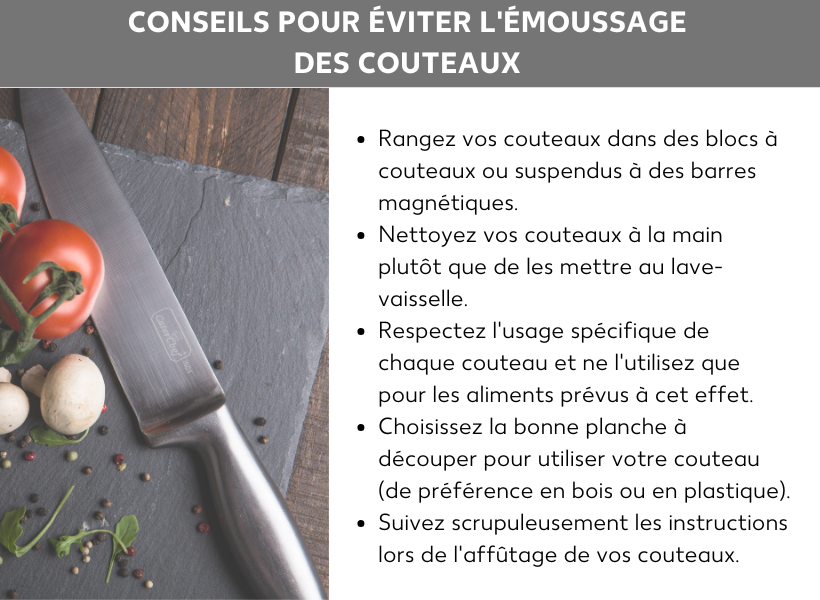 Conseils pour éviter que les couteaux ne s’émoussent