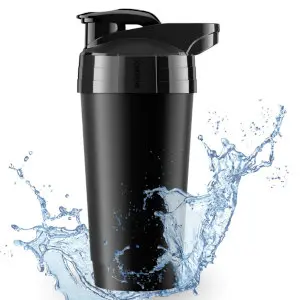 Protein-Shaker aus Kunststoff in schwarz
