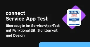 Werbung: congstar im connect Service App Test: Auszeichnung 'überragend' für Funktionalität, Sichtbarkeit und Design.