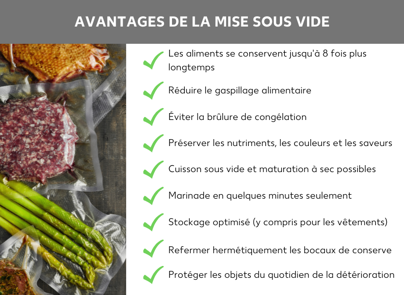 10 avantages de la mise sous vide