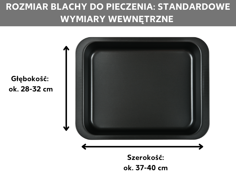 Wymiary blach do pieczenia: Standardowe wymiary wewnętrzne