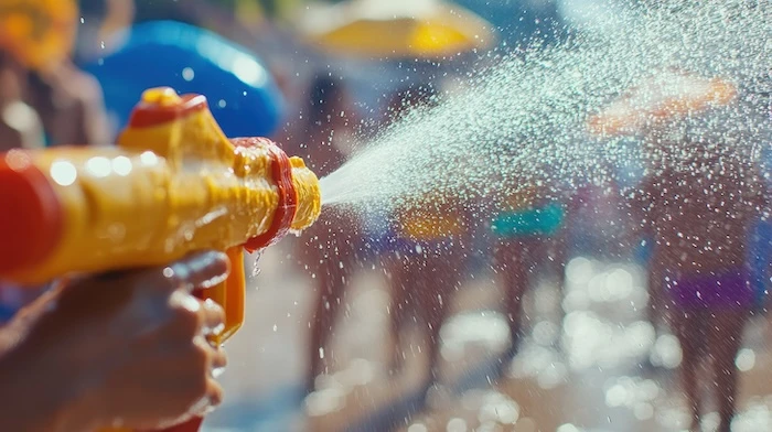 Schmuckbild: Eine Wasserpistole, die in der Hand gehalten wird