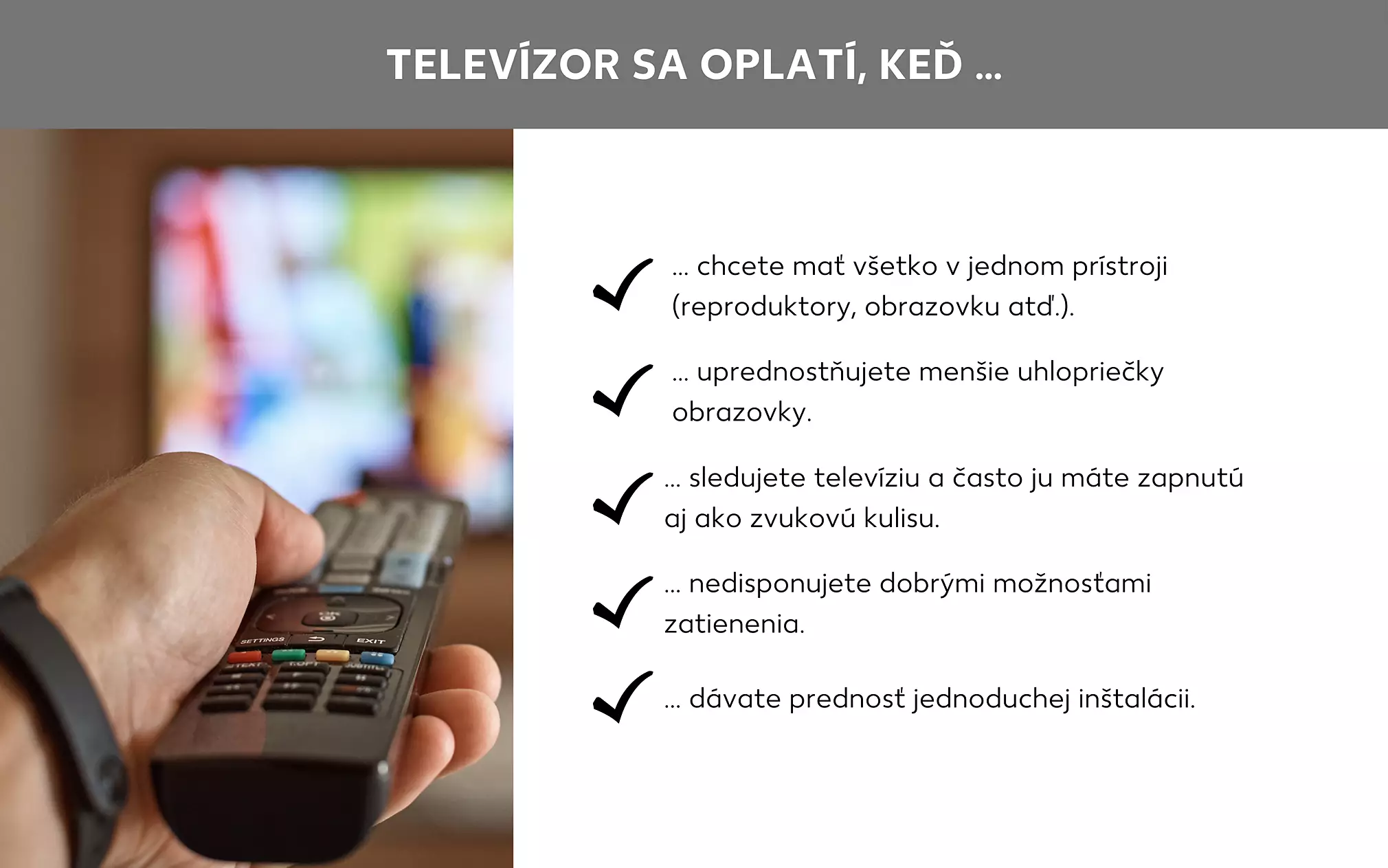 Výhody televízora