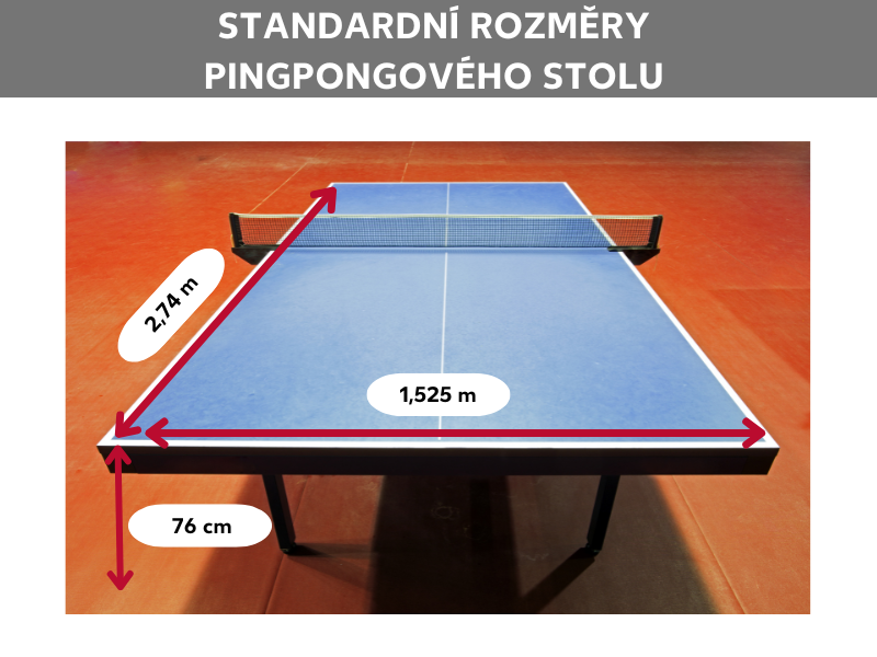 Standardní rozměry pingpongového stolu