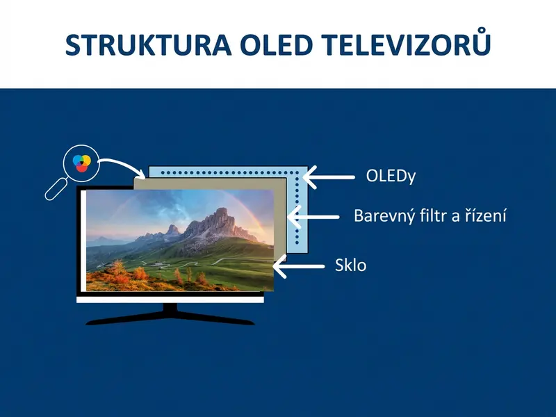 Schéma fungování OLED televize