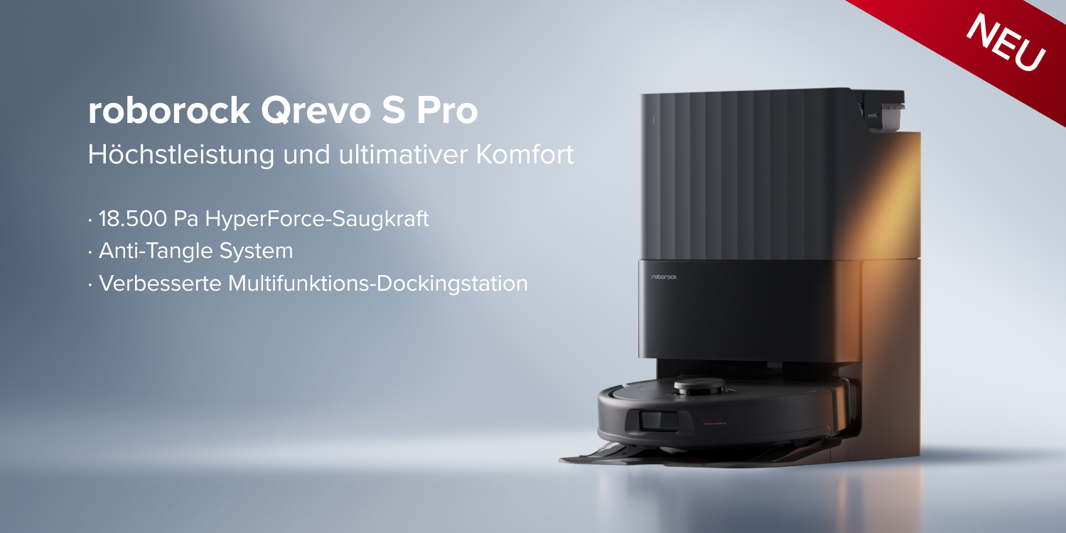Werbung: NEU: roborock QV Serie (Qrevo Serie). Aufgerüstet vom Qrevo S - zuverlässiger und effizienter.