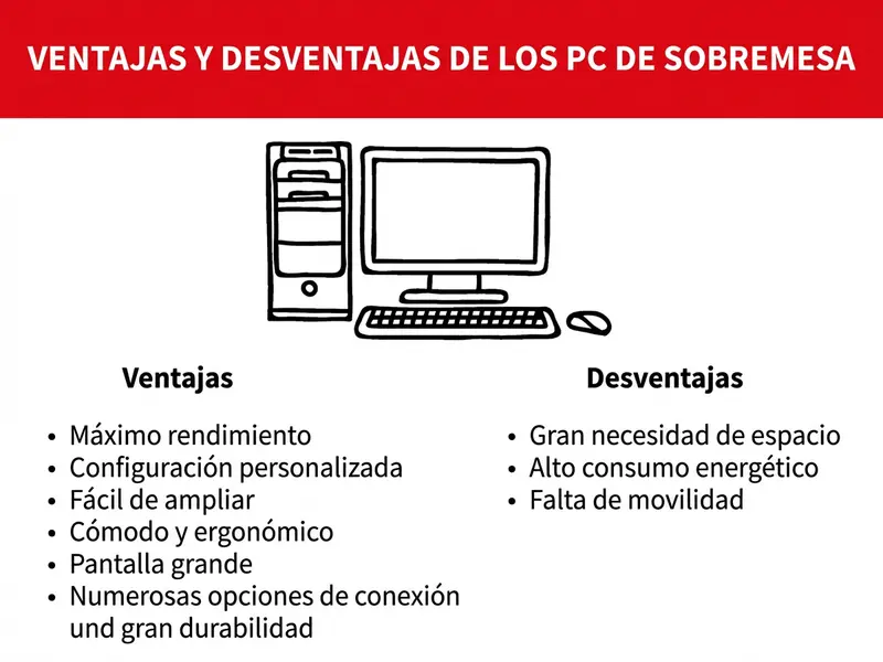 Ventajas y desventajas de los PC de sobremesa