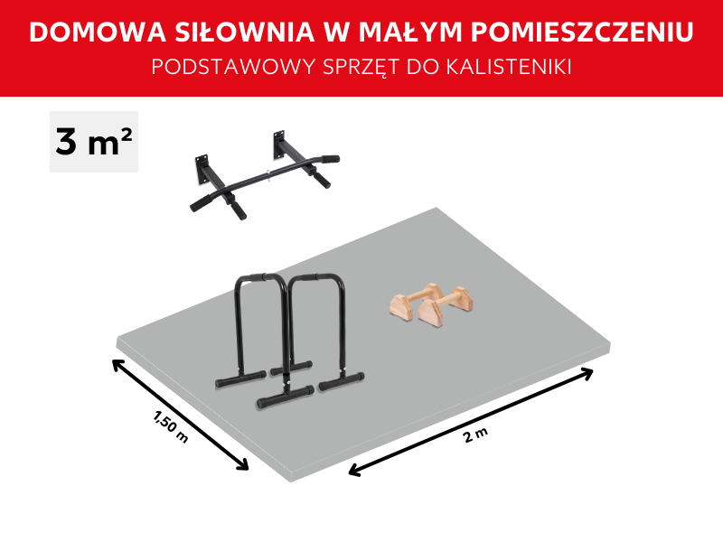 Domowa siłownia do treningu z ciężarem własnego ciała na małej przestrzeni