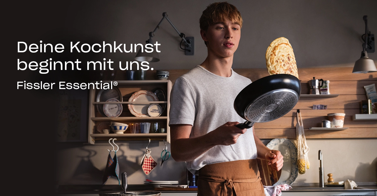 Fissler Essential Pfannen. Deine Kochkunst beginnt mit uns.