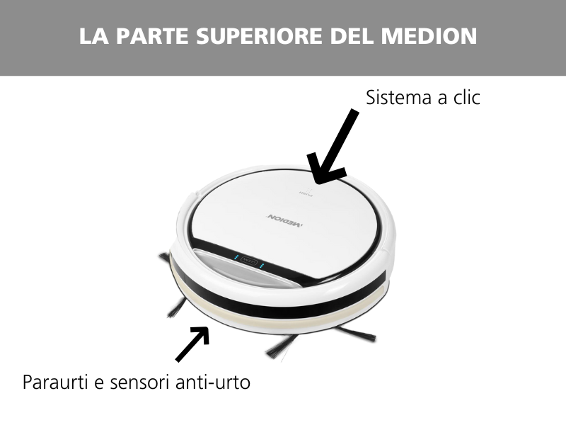 Parte superiore del robot aspirapolvere