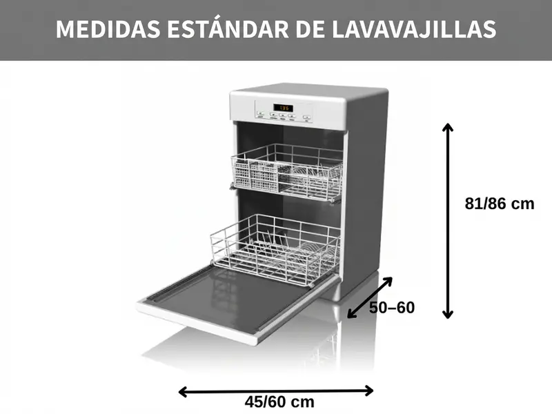 Medidas de los lavavajillas