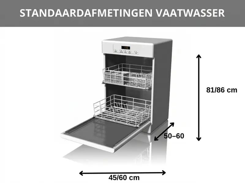 Maten van vaatwassers